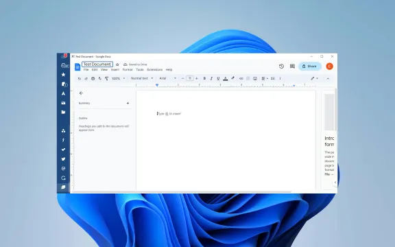 Google Docs Desktop app screenshot
