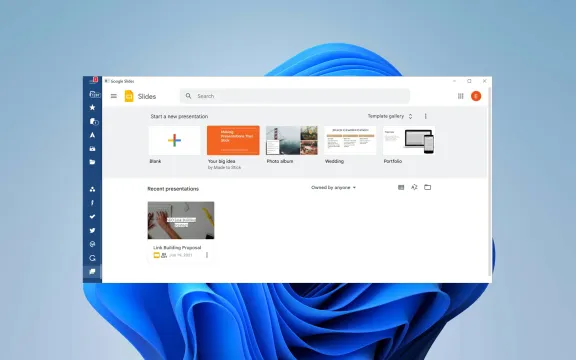 Google Slides Desktop app screenshot