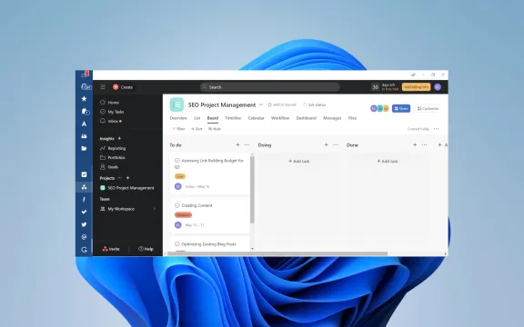Asana Desktop app screenshot