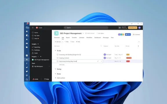 Asana Desktop app on windows