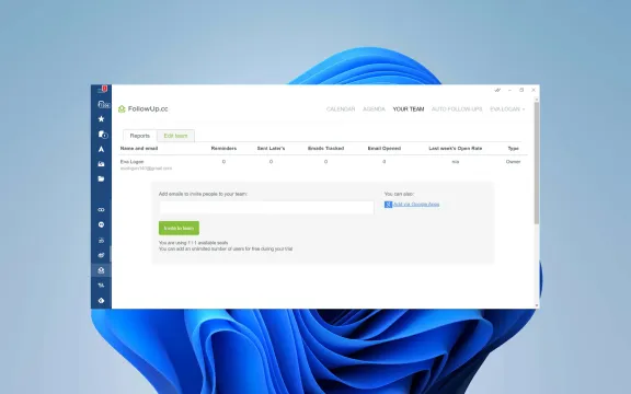 FollowUp Desktop app on windows