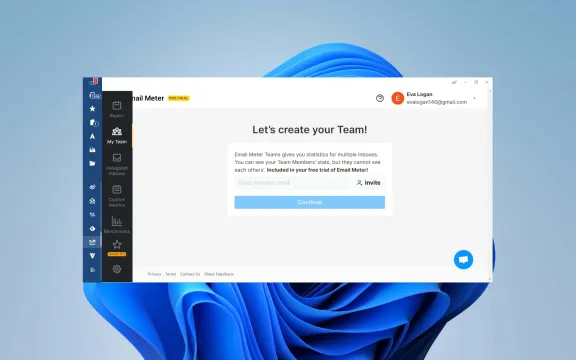 Email Meter Desktop app on windows