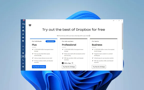 Dropbox Desktop app screenshot