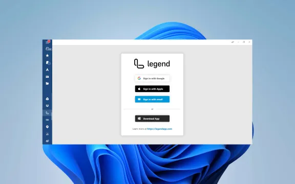 Legend Desktop app screenshot