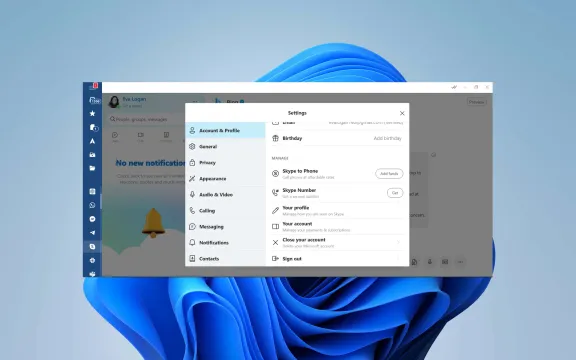 Skype Desktop app screenshot