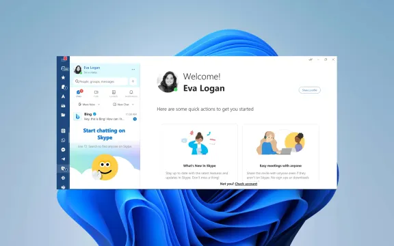 Skype Desktop app on windows