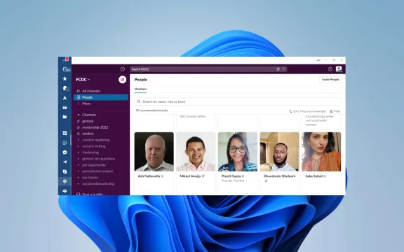Slack Desktop app on windows